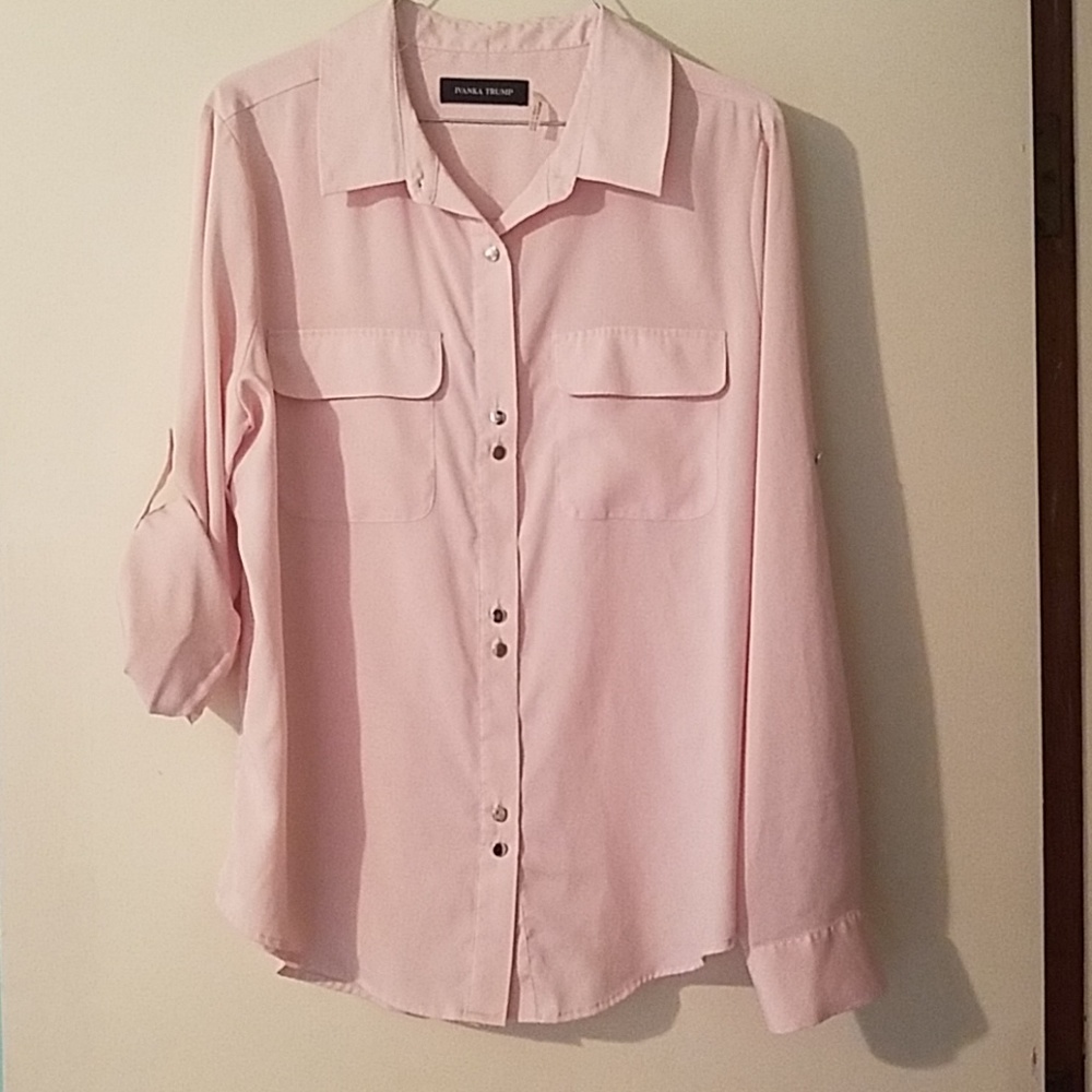 Ivanka Trump peach button up
